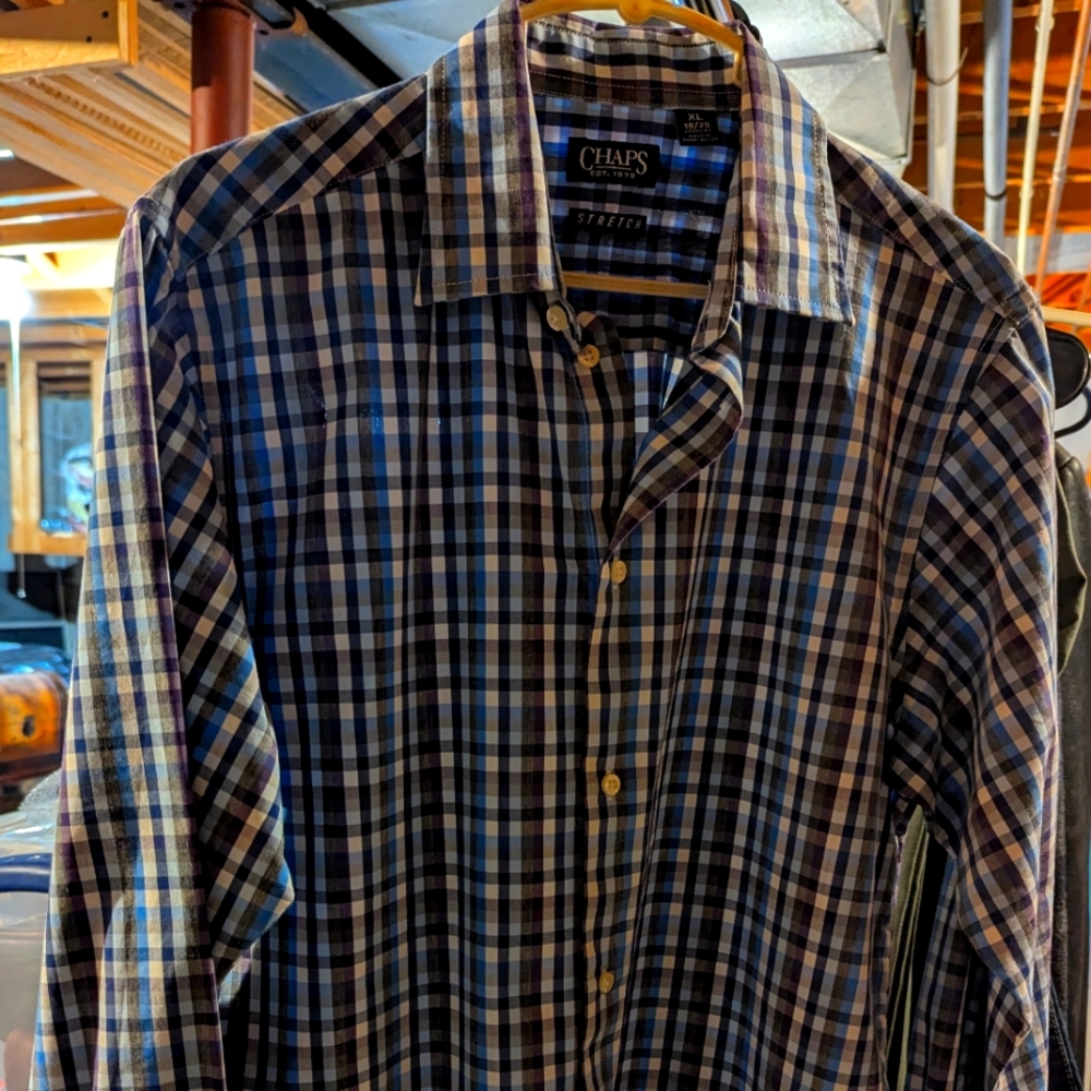Chaps boys Plaid Button-Up Shirt XLg 18/20